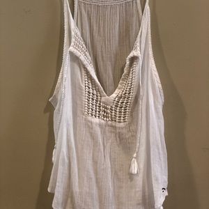 Hollister White Flowy Tank